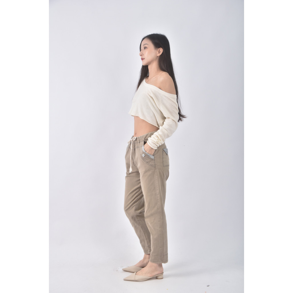 (2XL) 綁帶棕色長褲二手衣, , large