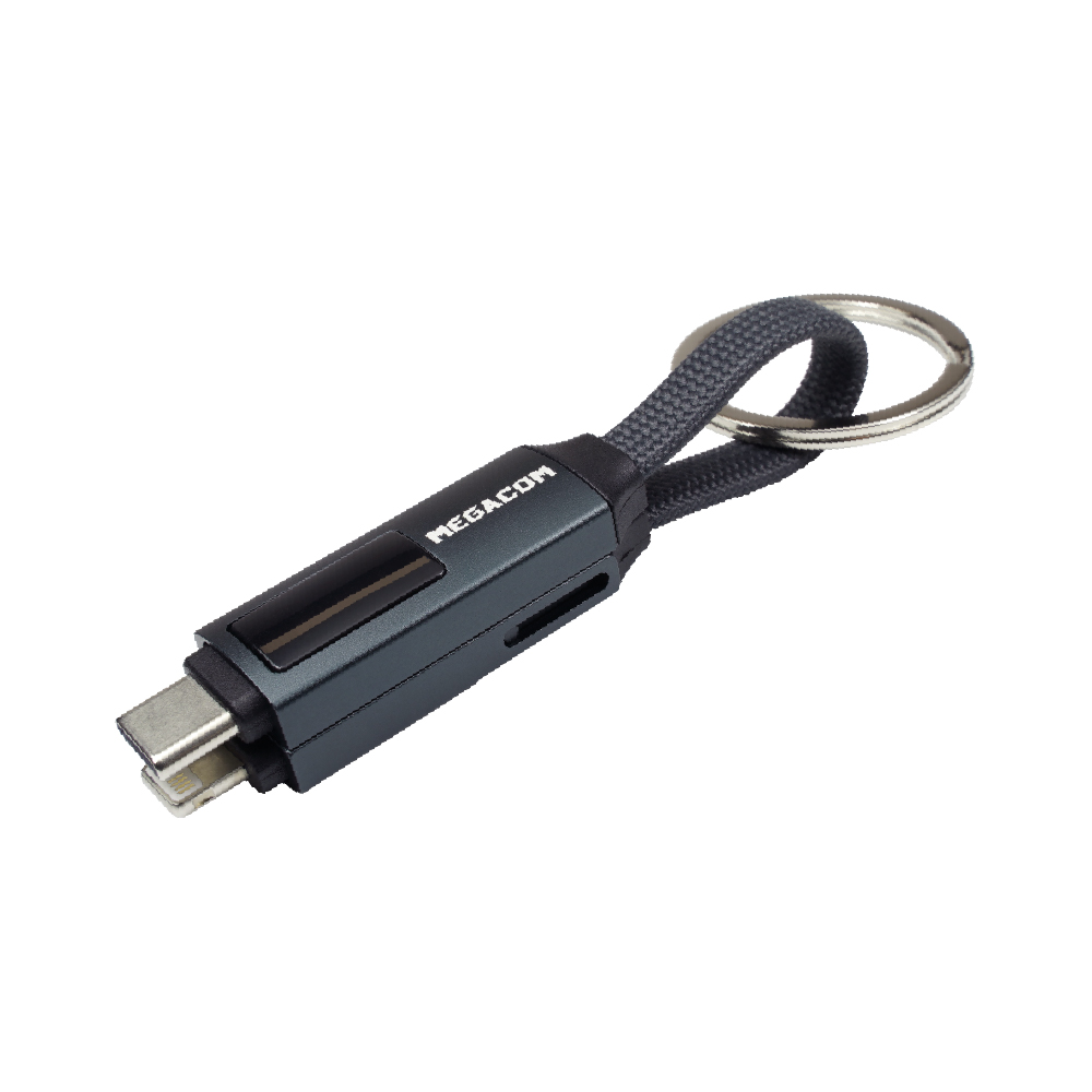 【MEGACOM】 2in1Charge 100W PD快充傳輸線 灰色/銀色, , large