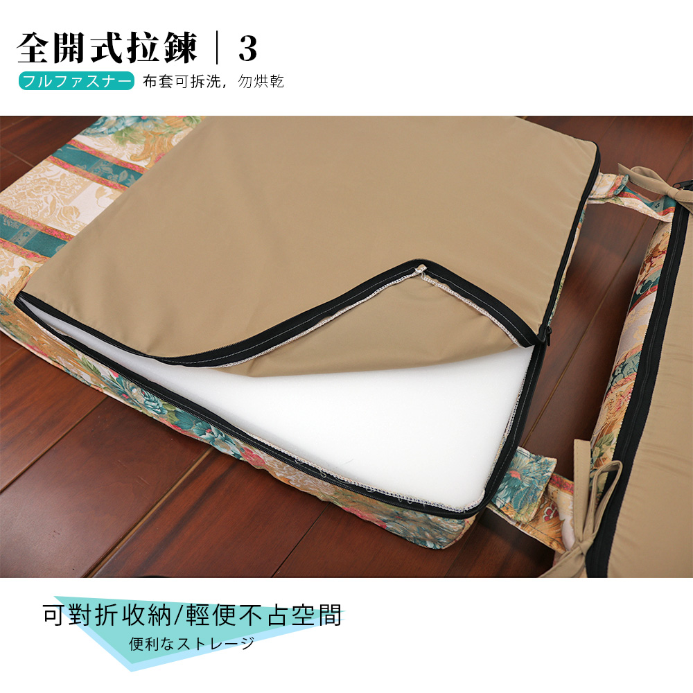 [台客嚴選] 宮廷風緹花L型沙發實木椅墊(1入)-南洋風情 可拆洗 台灣製 坐墊 沙發墊 墊子, 南洋風情, large