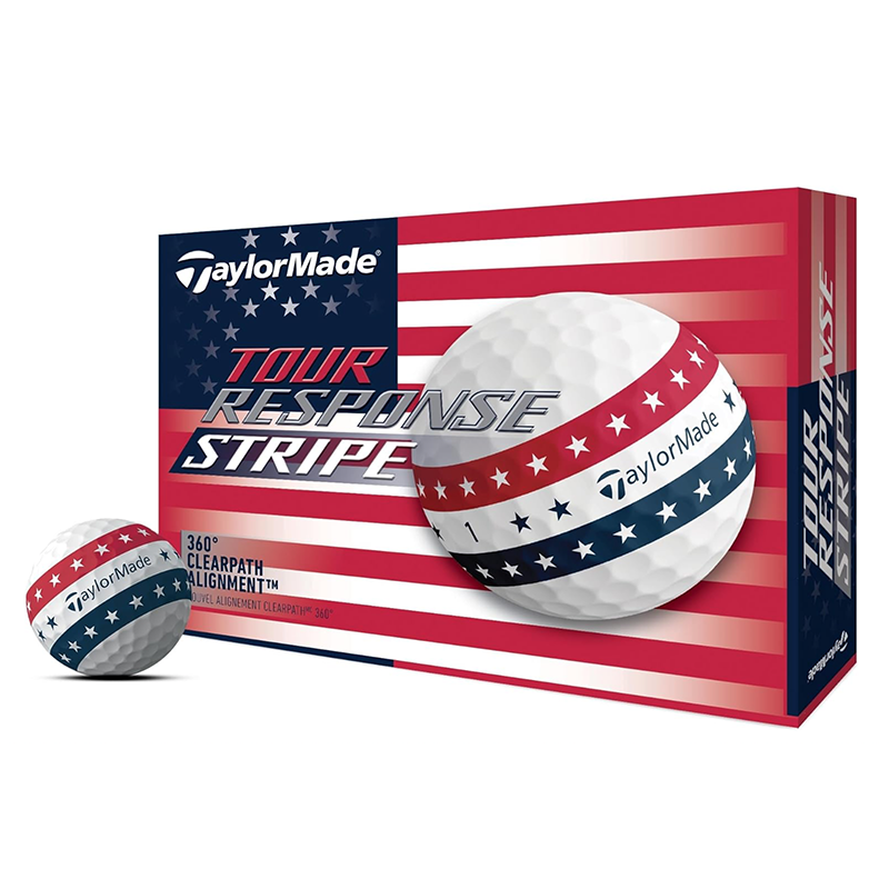 TaylorMade 高爾夫球 Tour Response Stripe USA 12入/盒 三層球, , large