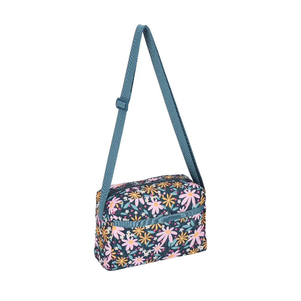 Lesportsac Daniella Crossbody 拉鍊斜背包 側背包 通勤隨身包 送禮 禮物 推薦 女包(復古雛菊)  , , large