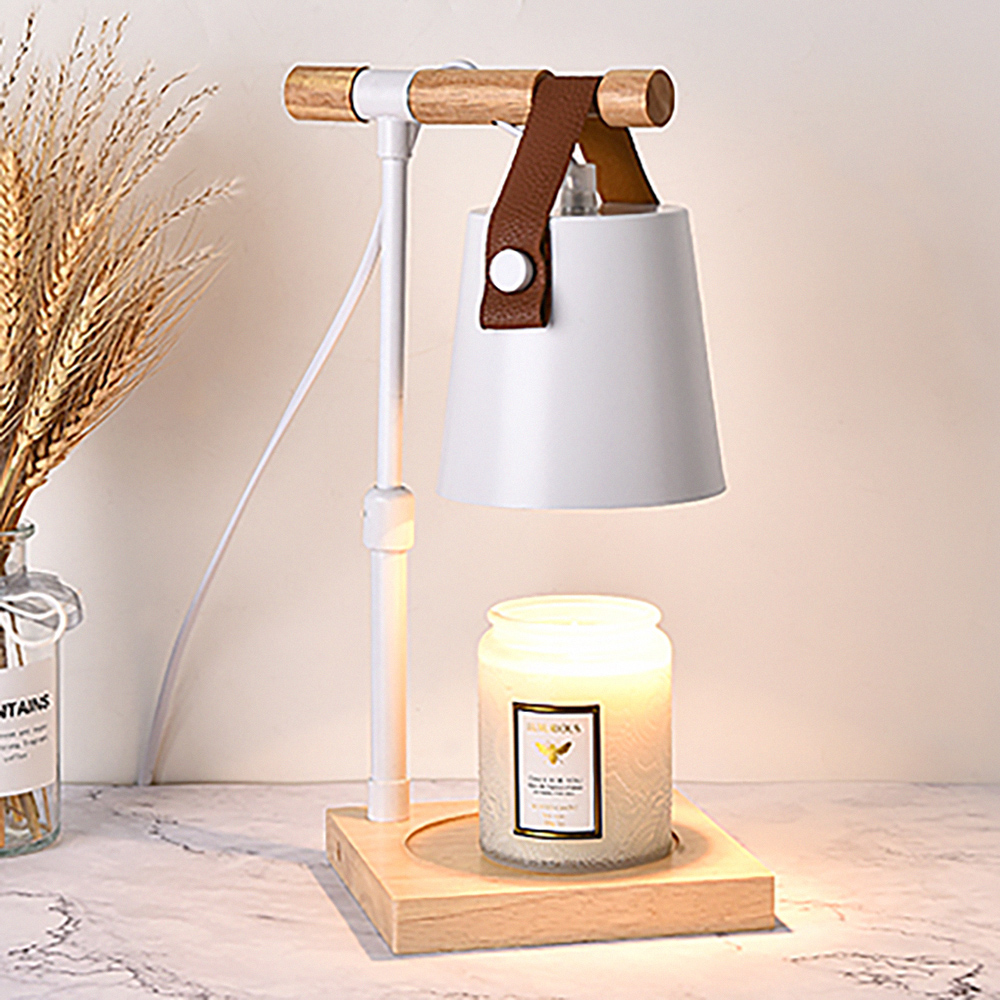 lussuoso - Japanese-style warm and cozy adjustable dimming candle lamp - white shade made of natural wood, , large