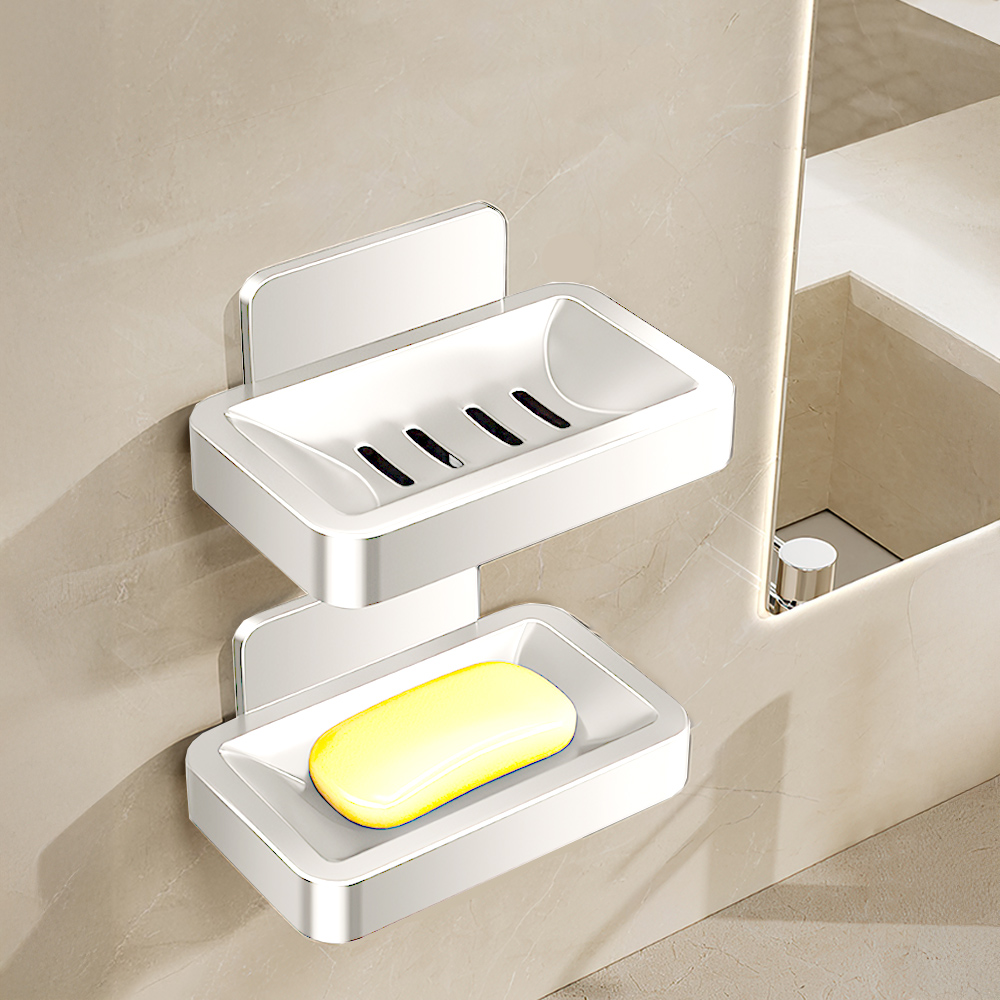 【上手家居】太空鋁肥皂盒 白色(肥皂架/香皂盒/香皂架/皂盒/肥皂瀝水架), , large