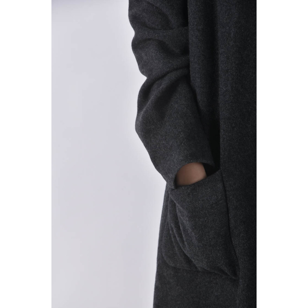 (L) thomo大衣灰色外套二手衣, , large