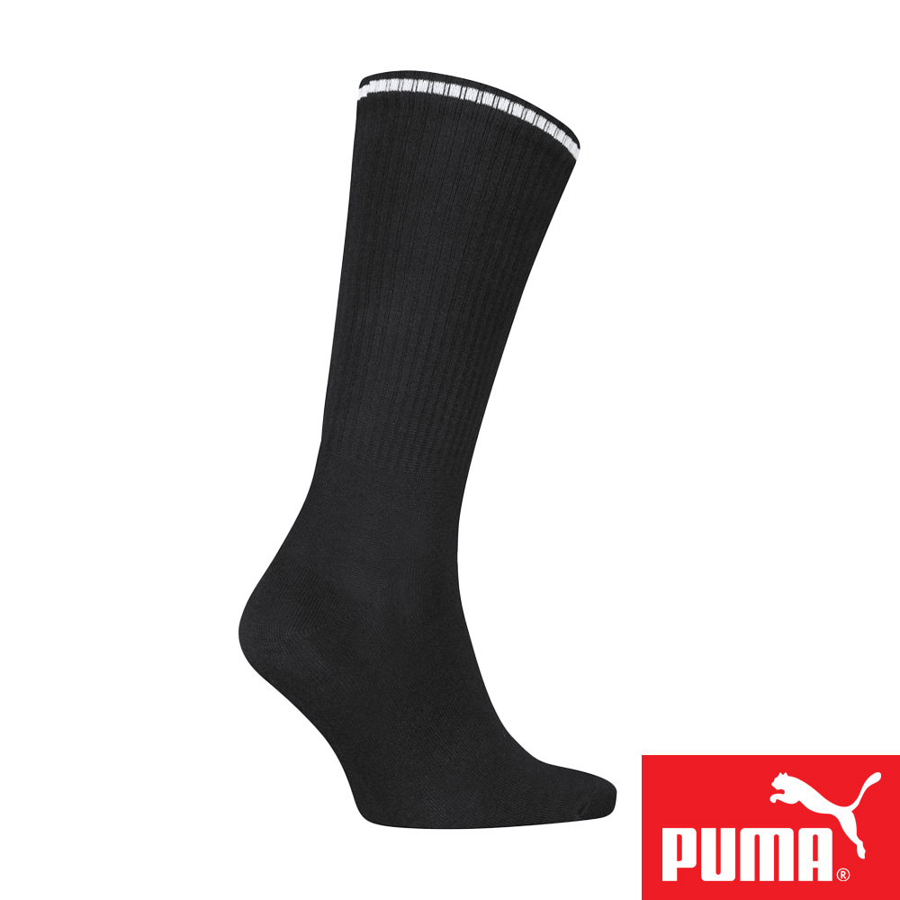PUMA 男女款中筒襪1雙裝 彪馬 跳豹 男襪 女襪 襪子 運動襪 小腿襪 棉襪 柔軟 棉質 舒適 高彈 耐磨 黑 白, , large