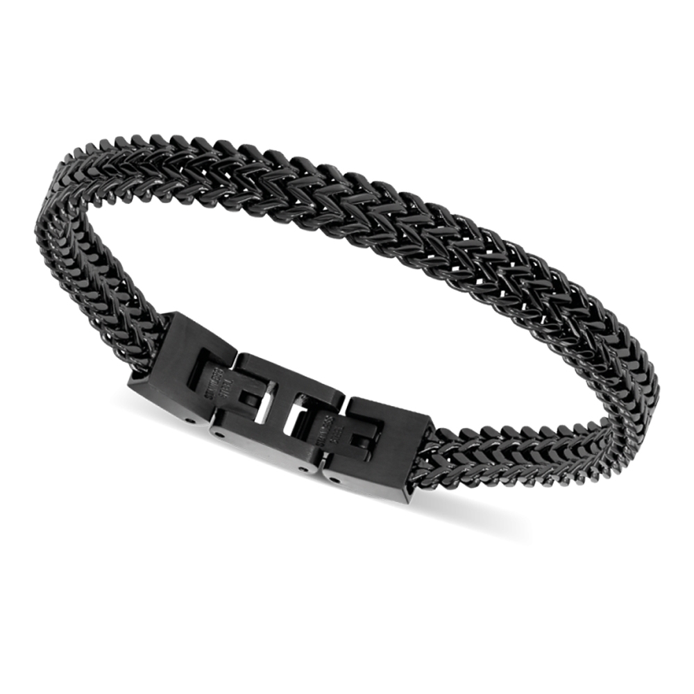 【快速出貨】法國 ROCHET Major II系列 不鏽鋼男士手鍊-黑 HB01782, , large