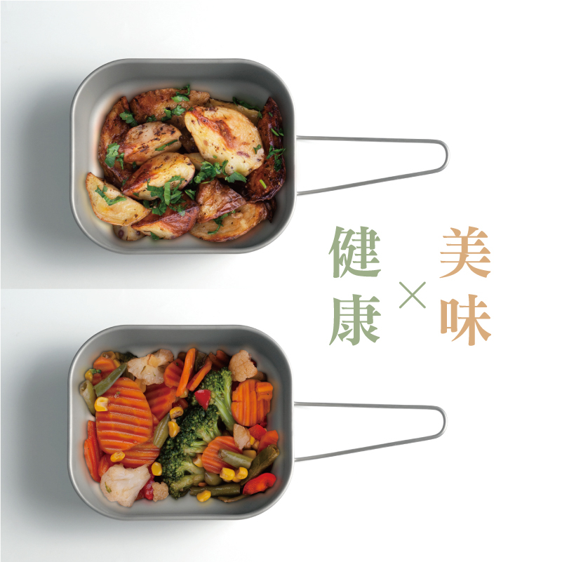 【純鈦方形便當盒】1000ml 飯盒 環保餐具 可放蒸鍋 可直火加熱 露營, , large