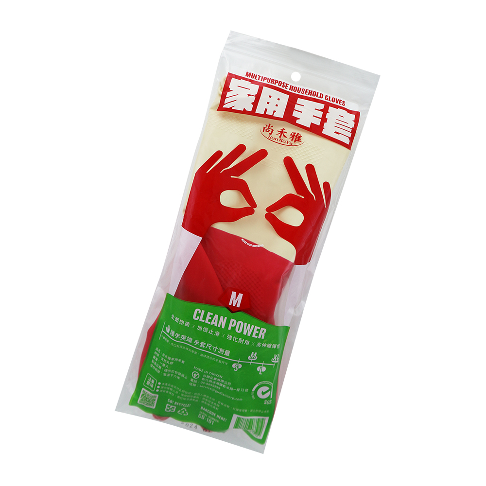 尚禾雅家用雙色橡膠手套-M-12雙入, , large