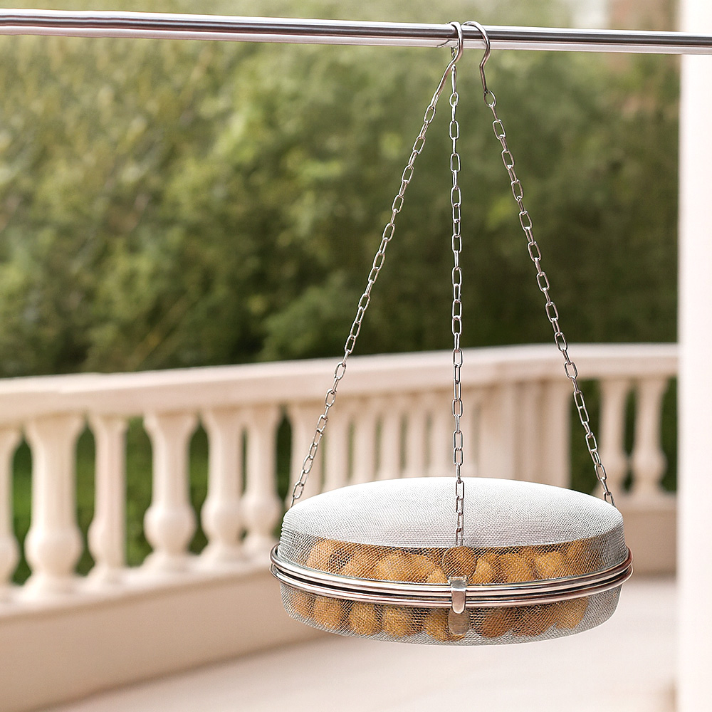 【上手家居】雙層懸掛曬網籃 銀色(曬菜網/曬魚網/曬籃), , large