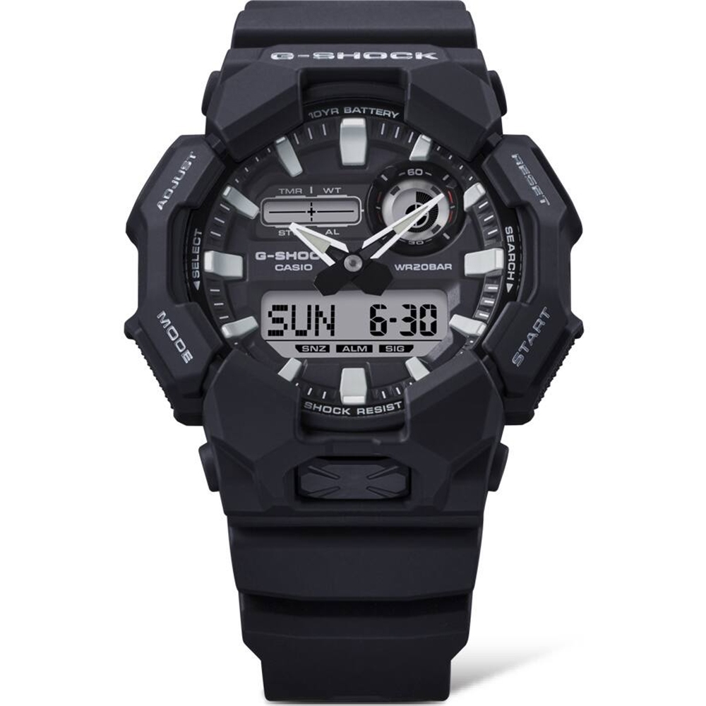 CASIO 卡西歐 G-SHOCK 10年電力雙顯手錶 學生錶 GA-010-1A, , large