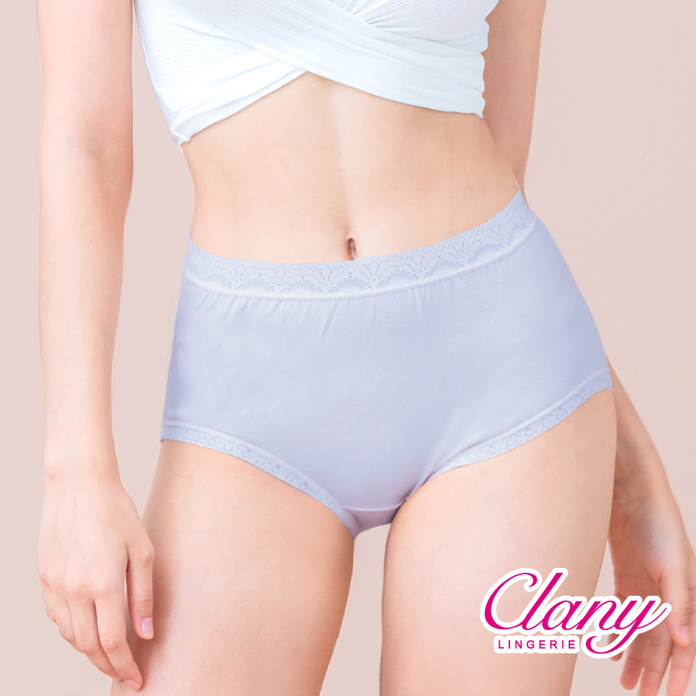 【Clany可蘭霓】 MIT親膚高腰透氣95%棉質 L-2XL內褲 雲朵灰 2195-61, , large