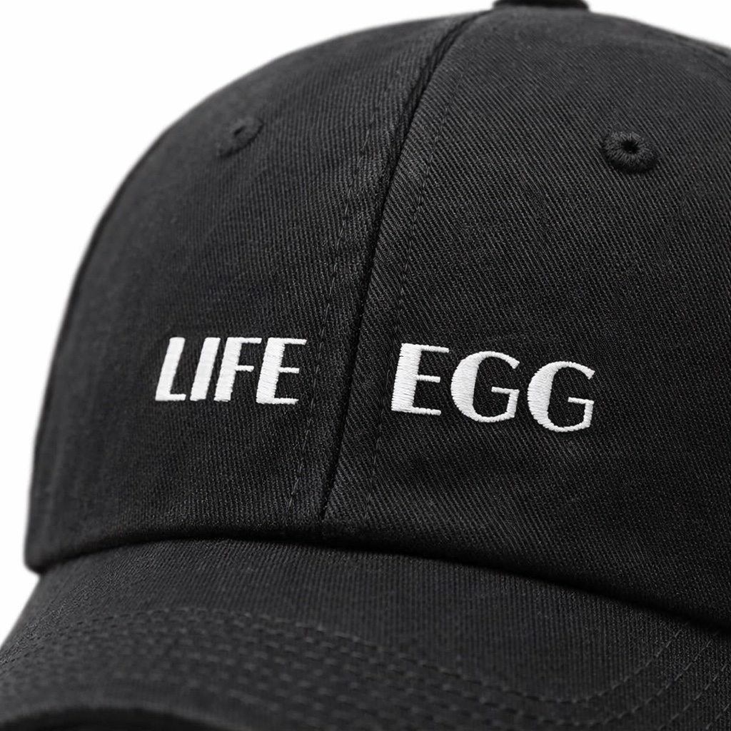 【LIFE&EGG】Classic Logo Embroidered Baseball Cap /Black, , large