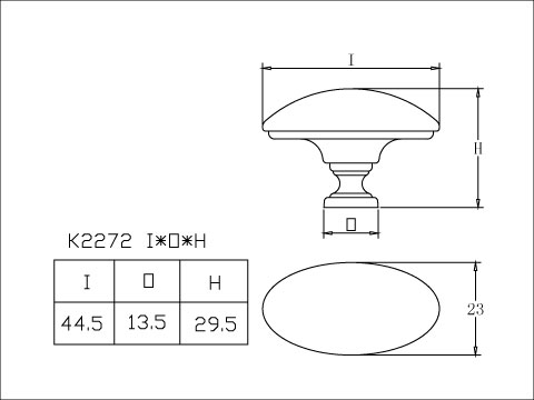 Oval Zinc knob, , large