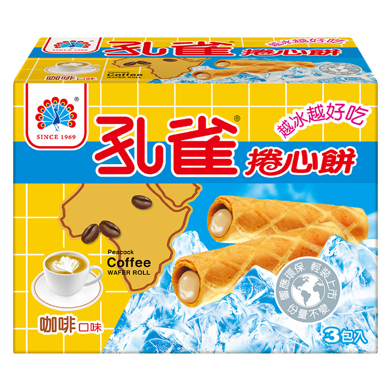 Peacock Coffee Wafer Roll, , large