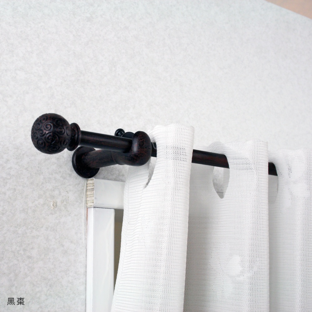 Mini Telescopic Curtain Rod – Swirl Ball Finials | 56-97 cm | Ø9.8/7.8mm | Vintage European Style | For Small Windows & Doorways-Brushed Nickel, , large
