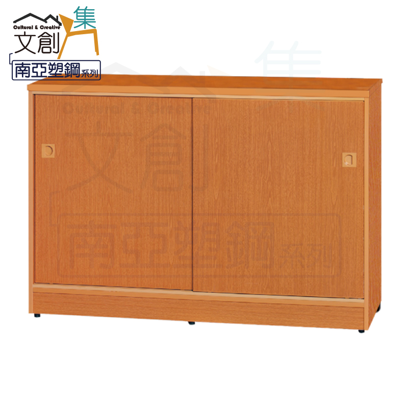 【文創集】泰亞 環保4.1尺南亞塑鋼推門中餐櫃/收納櫃(客約商品), , large