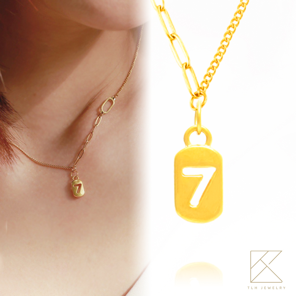 【TLH】黃金墜鎖骨項鍊 純金999 星夢之翼 約重0.05錢&plusmn;0.01, , large