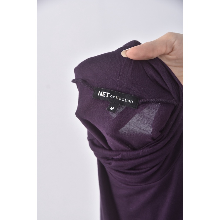 (S) net質感高領紫色長袖上衣二手衣, , large