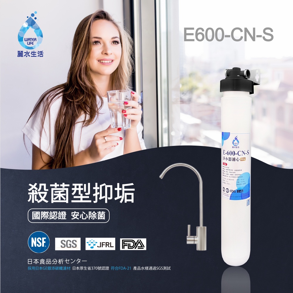 【麗水生活】日本GE600-CNS-殺菌型抑垢過濾器 抑制結垢-去除細菌 過濾器淨水器, , large