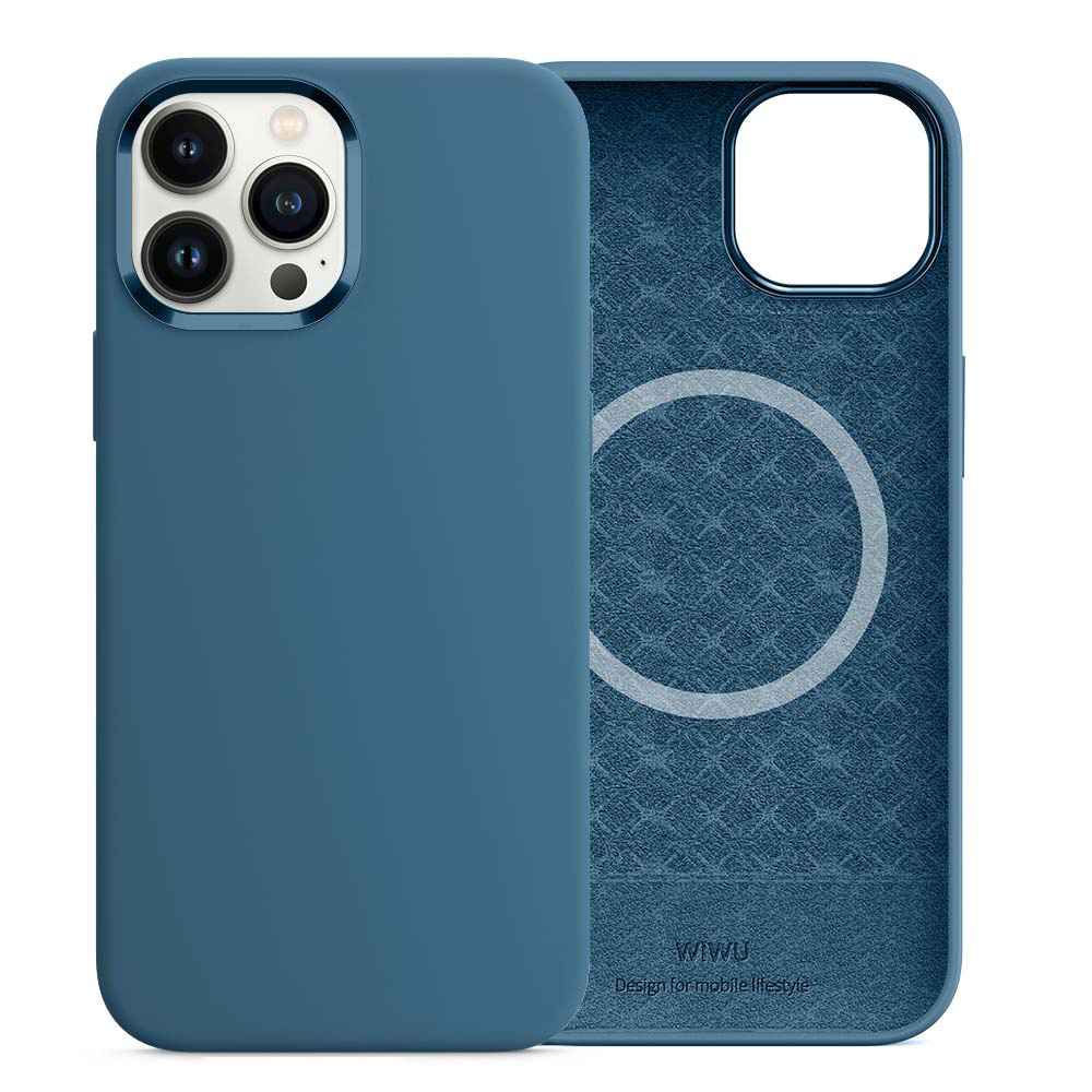 【WiWU】Magnetic Silicone Phone Case iPhone13 Pro Max-Light Blue, , large