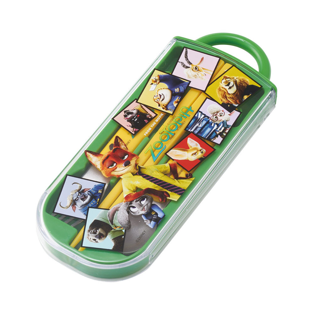 【百科良品】日本製 迪士尼 動物方城市 角色大集合 環保筷子+湯匙+叉子三件餐具組(日本境內版), , large