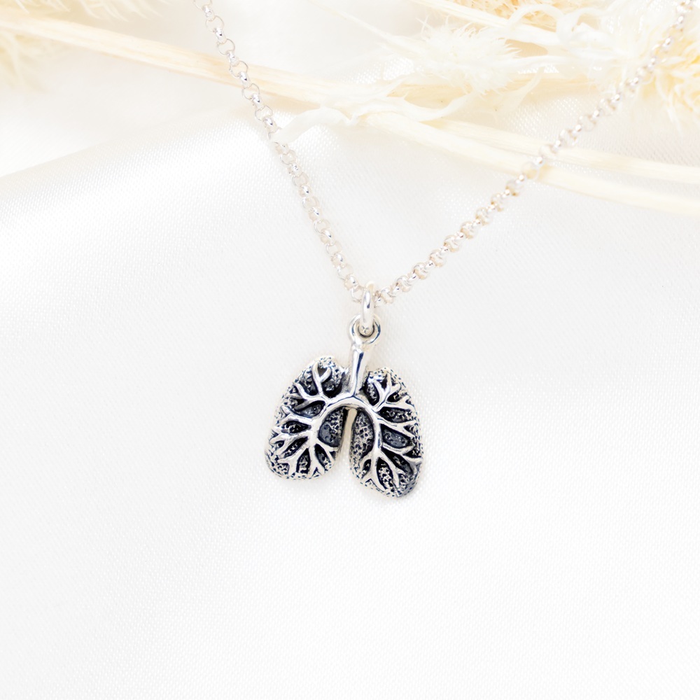 【Angel & Me】肺臟 掏心掏肺 s925 純銀 項鍊 生日 情人節禮物, , large