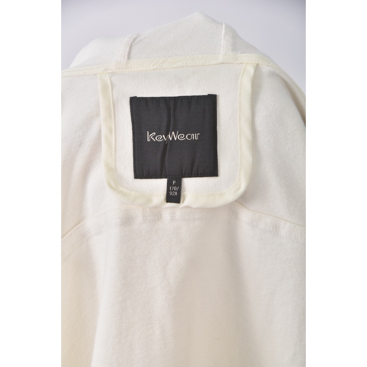 (XL) key wear丹寧牛仔質感棉質大衣杏色綁帶外套二手衣, , large