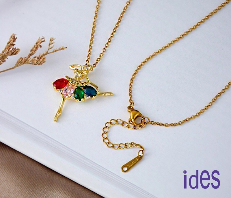 [ides愛蒂思] 輕珠寶時尚設計都會系列項鍊鎖骨鍊/芭蕾女孩, , large