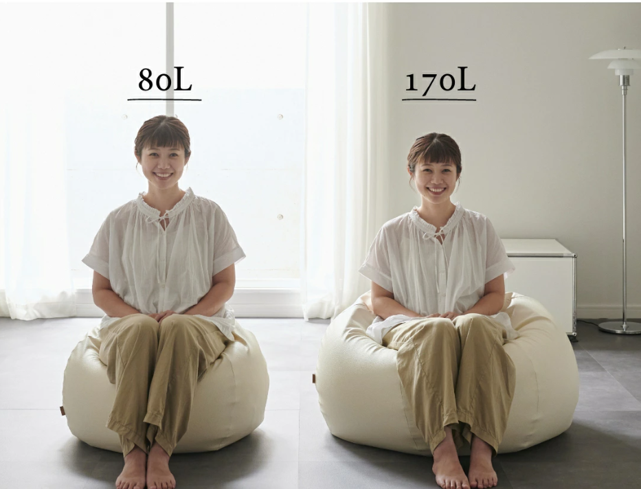 Egg Bean bag , 淺灰, large