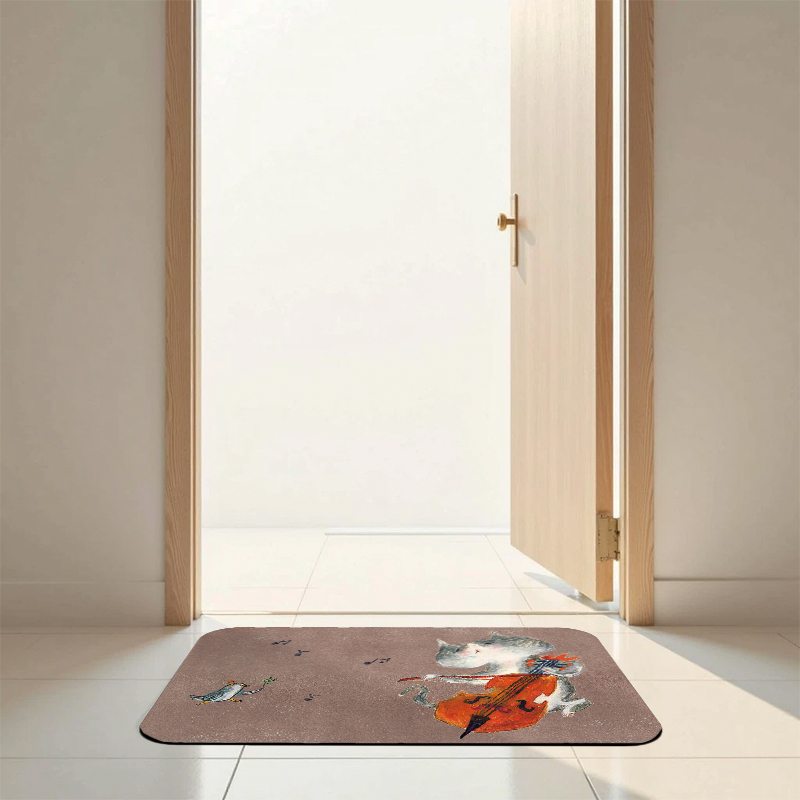 【Monster】 Soft Diatomaceous Earth Absorbent Mat – DUCKY SHEN Collection (60x40cm) – Cello Meow, , large