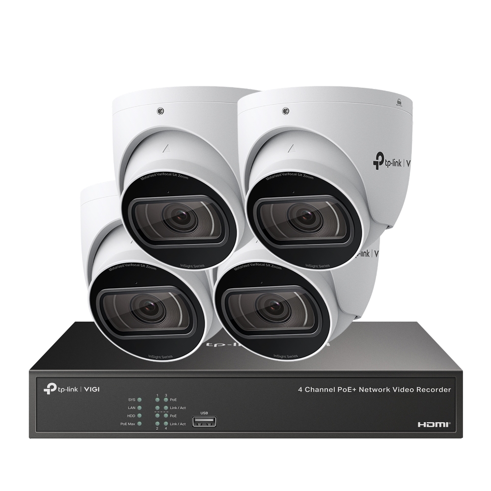 TP-LINK 昌運監視器組合 VIGI NVR1004H-4P 4路主機+ 400萬網路攝影機*4, , large