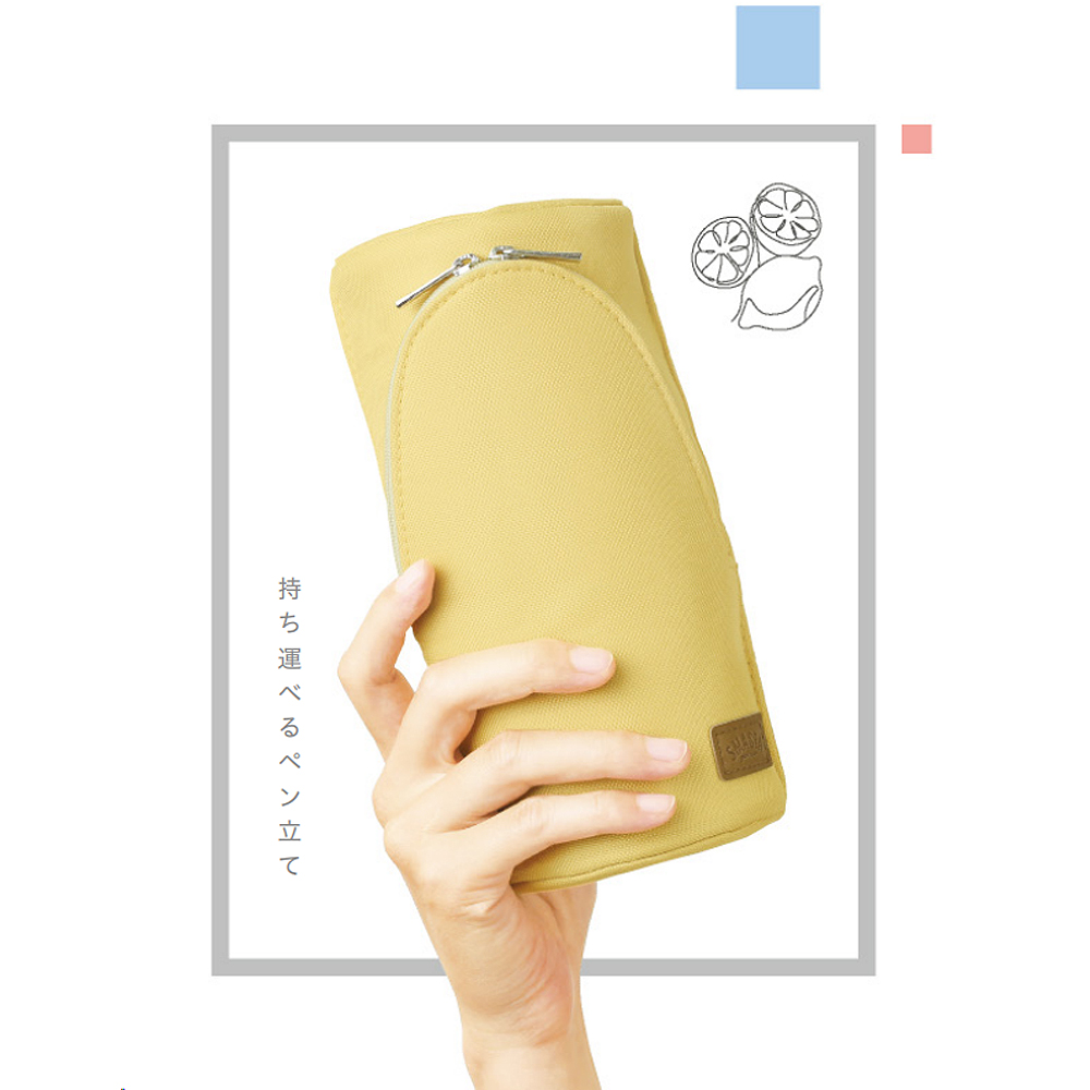 【龍品文創】日本SONIC  FD-8265 五感色立式磁吸筆袋-Y陽光萊姆黃, , large