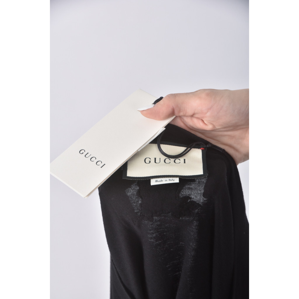 (M) gucci棉質純棉黑色短袖上衣二手衣, , large