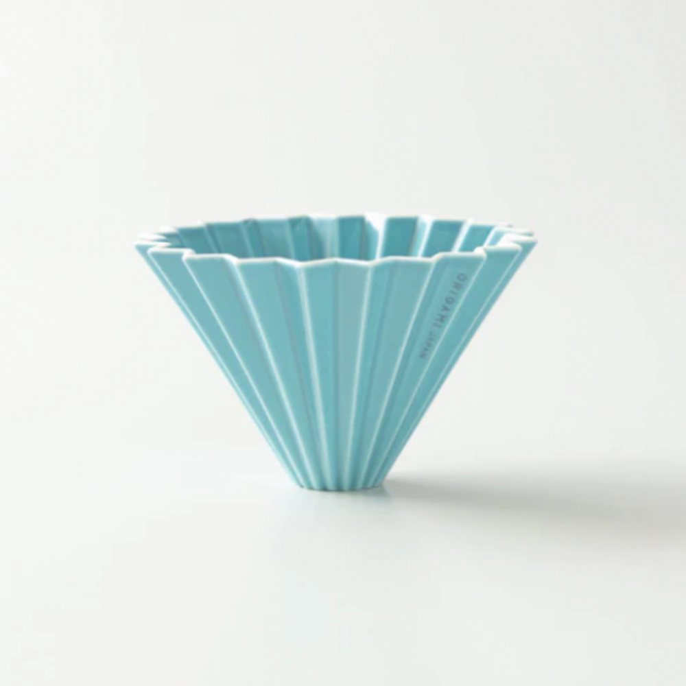 ORIGAMI 陶瓷濾杯組Ｍ(3~4人份，附深色木質杯座) 土耳其藍, 土耳其藍, large