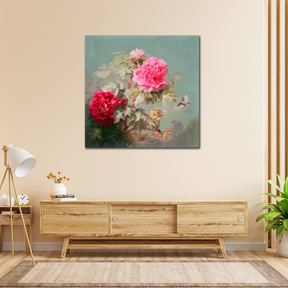 【御畫房】榮華富貴 國家一級畫師手繪油畫80×80cm(VF-69), , large