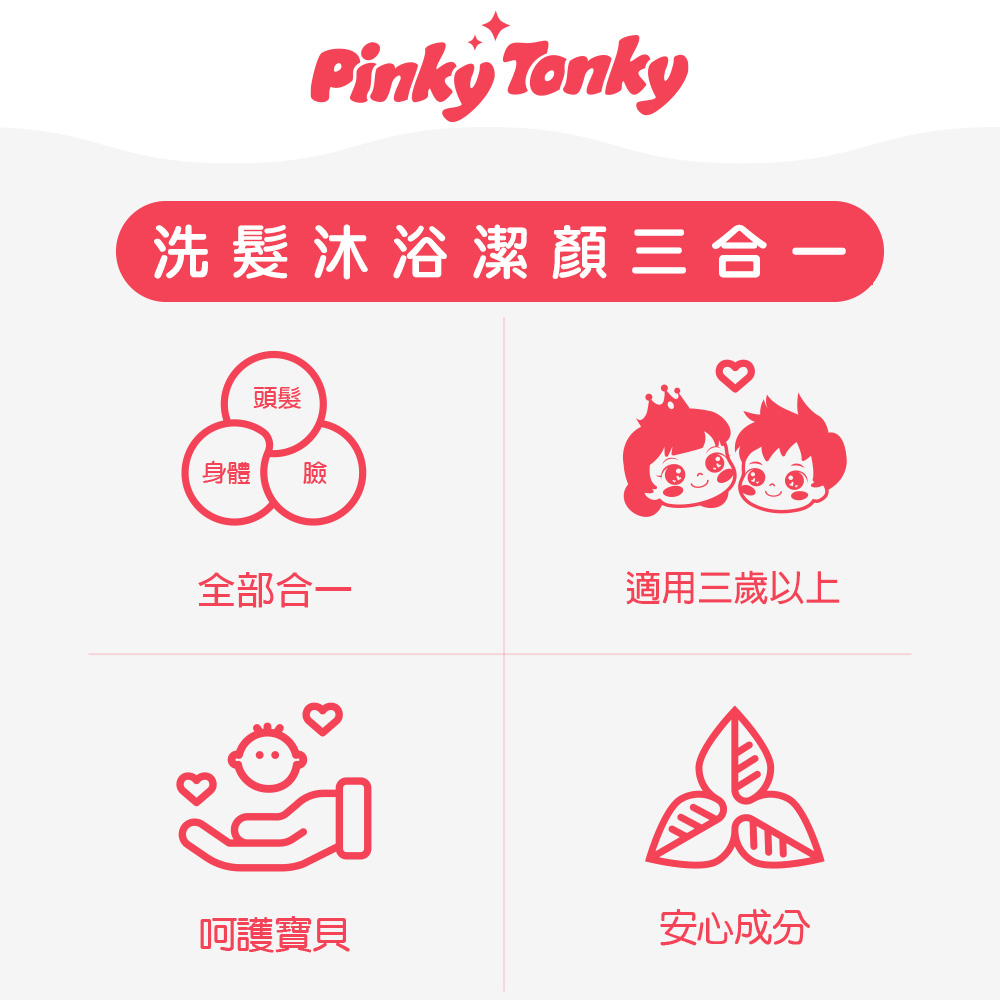 【韓國 Pinky Tonky】兒童全效沐浴露500ml, , large