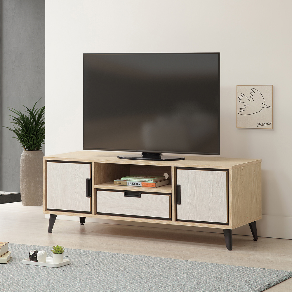 【唯熙傢俱】雷莎原木雙色4尺電視櫃, , large