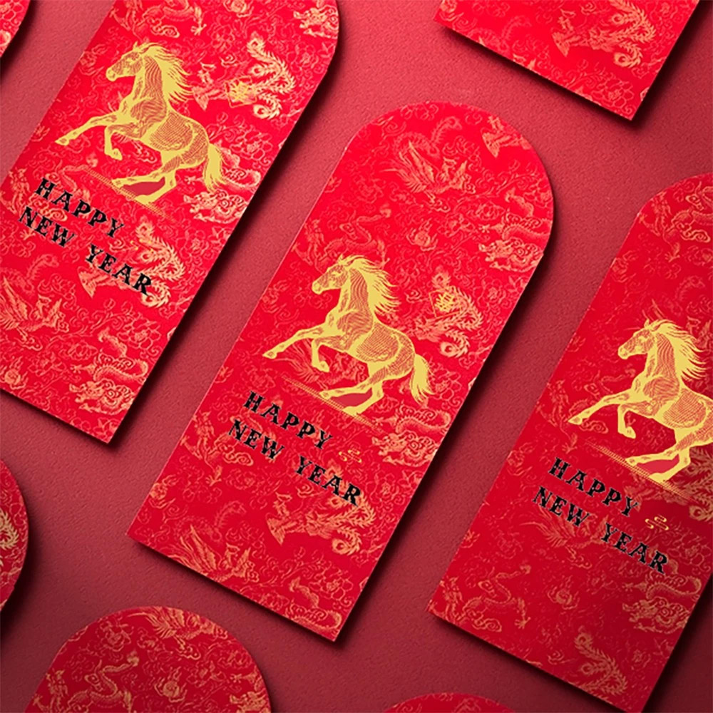 1A 2026 馬年 中式 紅包袋 Happy New Year 10張入 /包 1812, , large