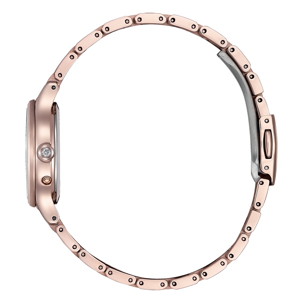 CITIZEN 星辰 XC 櫻花粉紅金 鈦 鑽石光動能電波女錶 ES9497-88X, , large