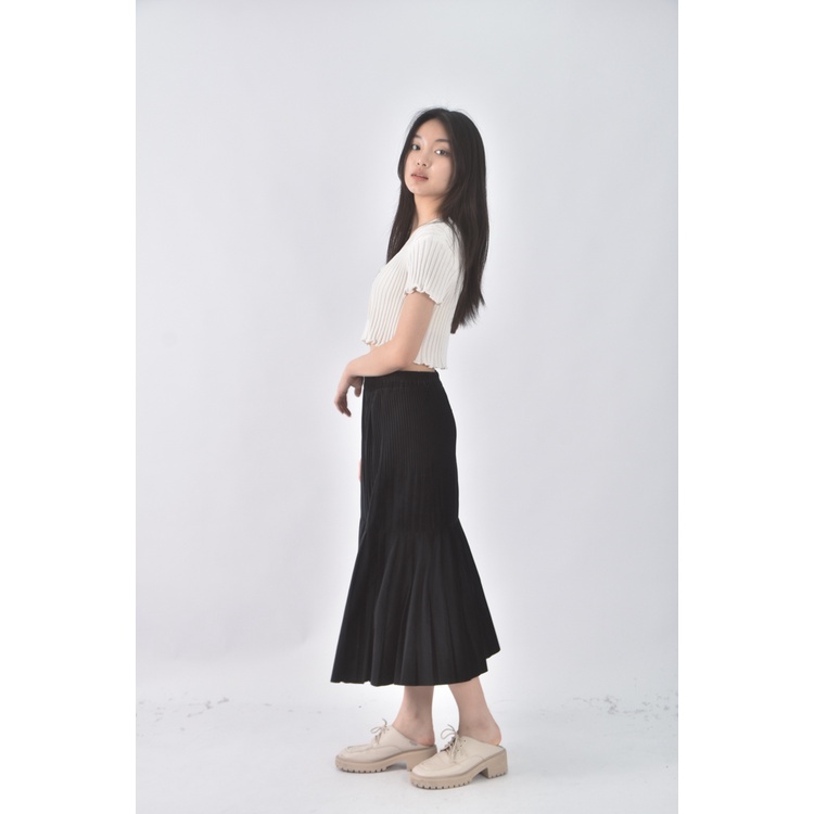(XL) 燈芯絨黑色長裙二手衣, , large