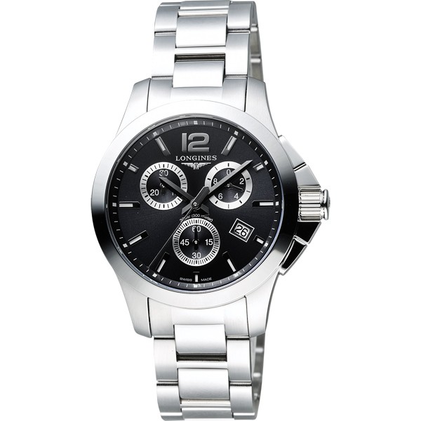 LONGINES 浪琴 Conquest 征服者300米潛水計時腕錶-黑/36mm L33794566, , large