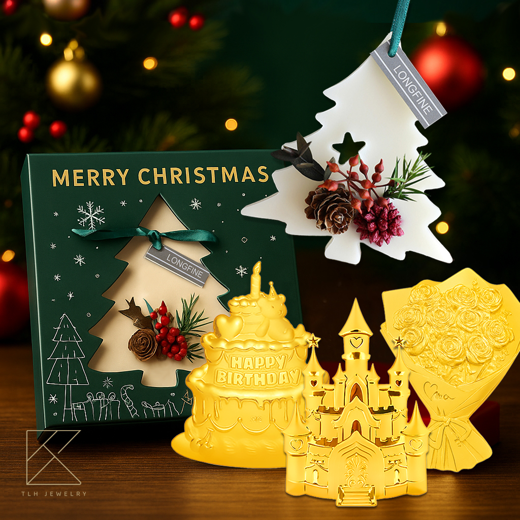 【TLH】聖誕節禮物 3選1黃金金箔 香氛蠟片禮盒 (附卡片 送禮 交換禮物), , large