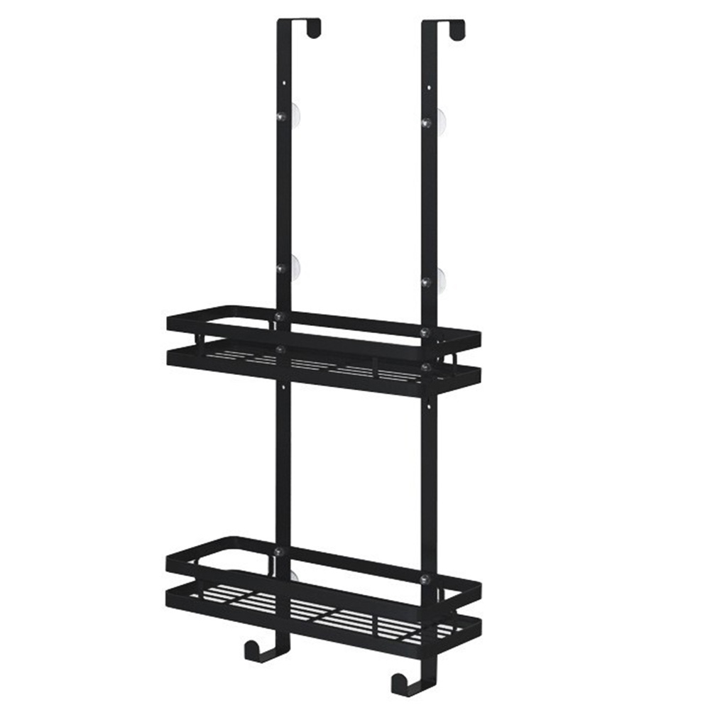 Double-layer stainless steel painted multi-functional bathroom storage rack, door hanging rack, no-drill tiered hanging basket, kitchen storage rack, spa supplies storage rack, , large