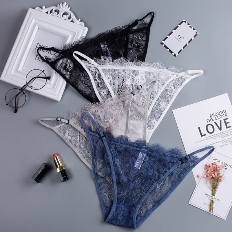 [夢巴黎] 睫毛蕾絲細帶內褲 可調 低腰內褲 抗菌內褲 蕾絲內褲 性感內褲 法式內褲 女生內褲 內褲 夢巴黎, , large