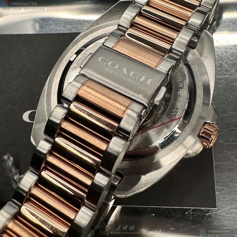 [星晴錶業]COACH手錶,46mm,CH00214寶藍色錶面玫瑰金錶殼金銀相間精鋼錶帶款, , large