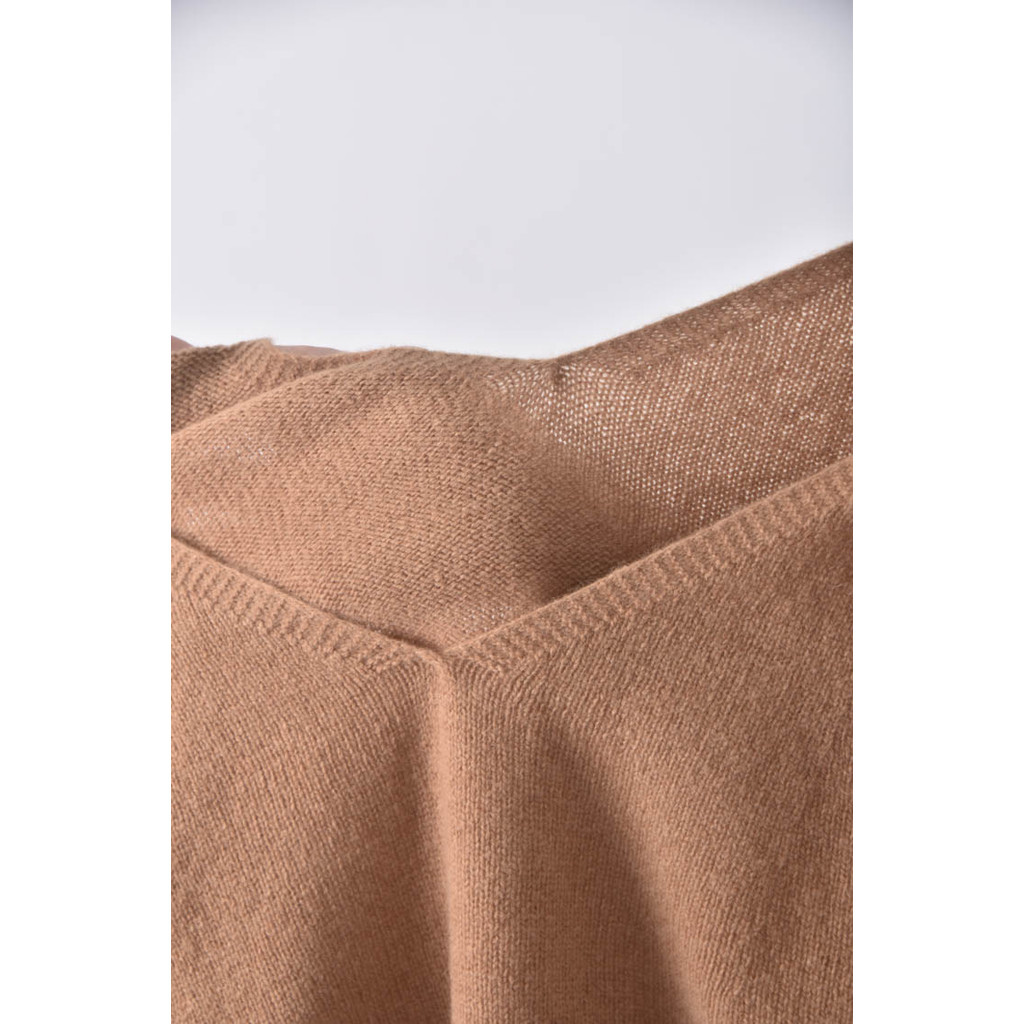 (M) apuweiser-riche羊毛V領棕色長袖上衣二手衣, , large