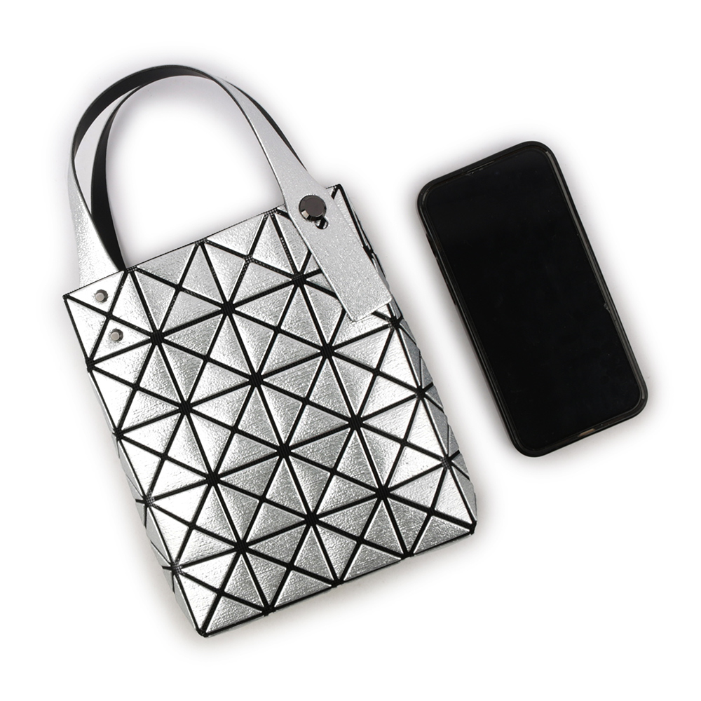 ISSEY MIYAKE BAO BAO 5X4 立體金屬色迷你方盒手提包/銀色, , large