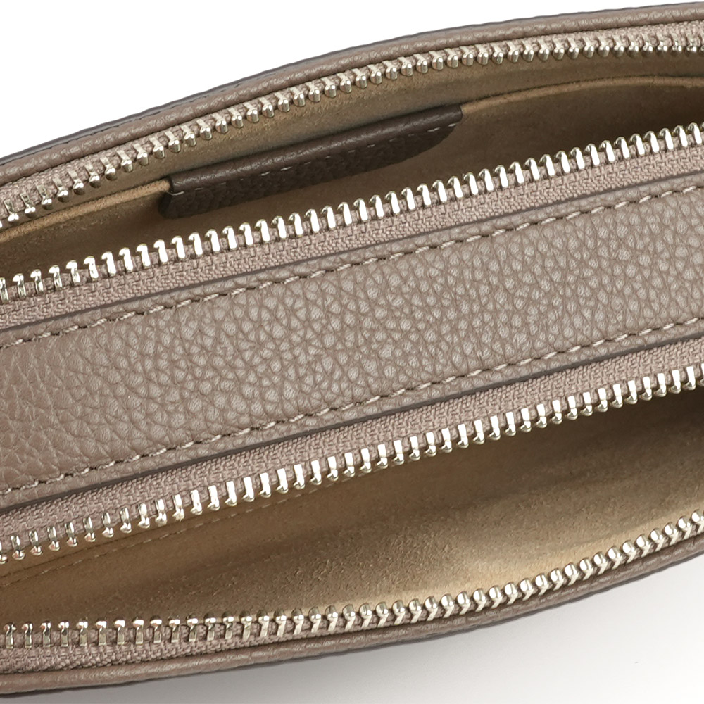 TORY BURCH Miller 荔枝紋雙拉鍊迷你相機包(蘑菇棕), , large