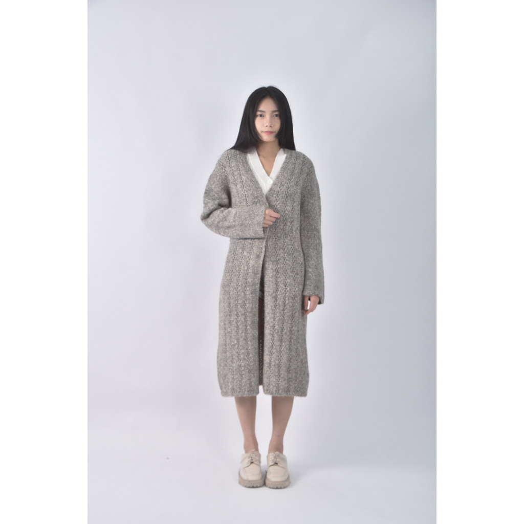 (L) penny pullV領棕色外套二手衣, , large