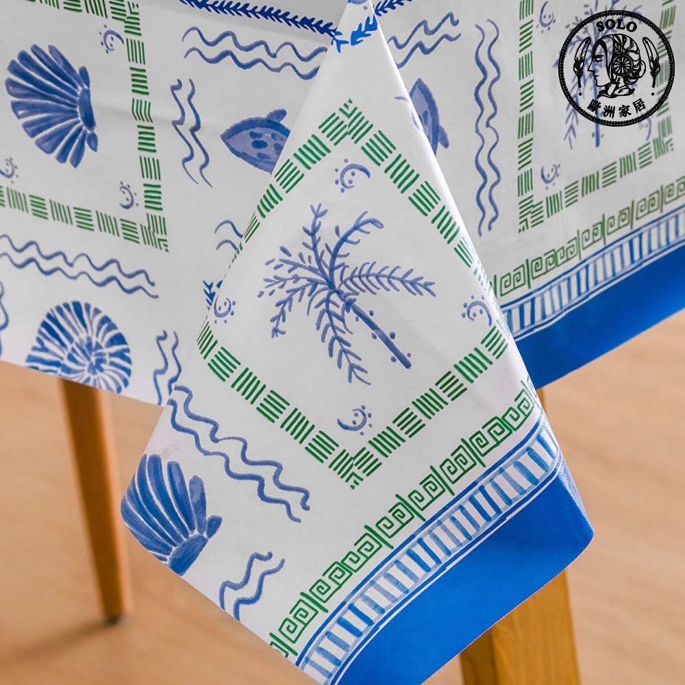 【SOLO Vintage】LCW Home 140x180cm Mediterranean Coastal Style Table Cloth Waterproof, , large